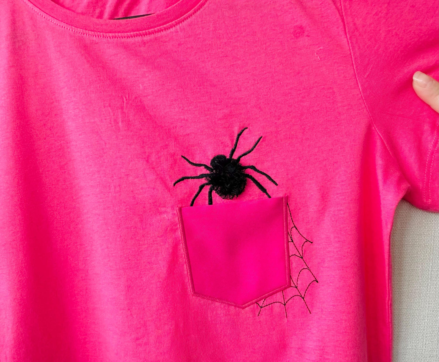 Halloween Fringed Fluffy Spider Pocket Spooky Kids Outfit Pocket Machine Embroidery Designs in the Hoop ITH Project Awesome Genuine Pocket - Etsy