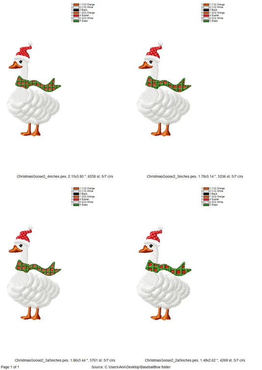 Christmas Merry Festive Fringed Goose Small Fluffy Goose Duck Farm Bird Machine Embroidery Designs 4x4 Fringed for Sweater Sweatshirt Hoodie - Etsy