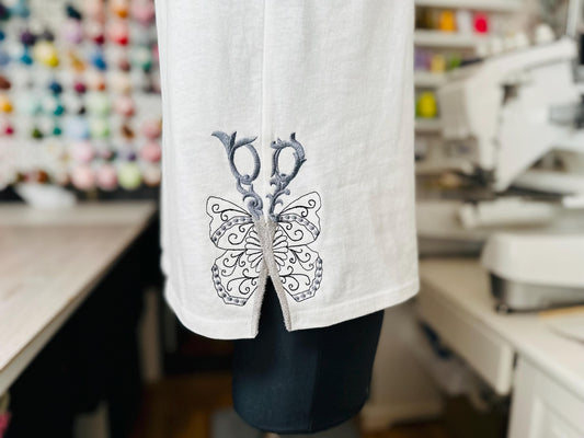 Scissors Stylist Hairdresser Sewist Split Seam Side Bow Butterfly Wings Machine Embroidery Designs for T-Shirts and Sweatshirts Perfect Gift