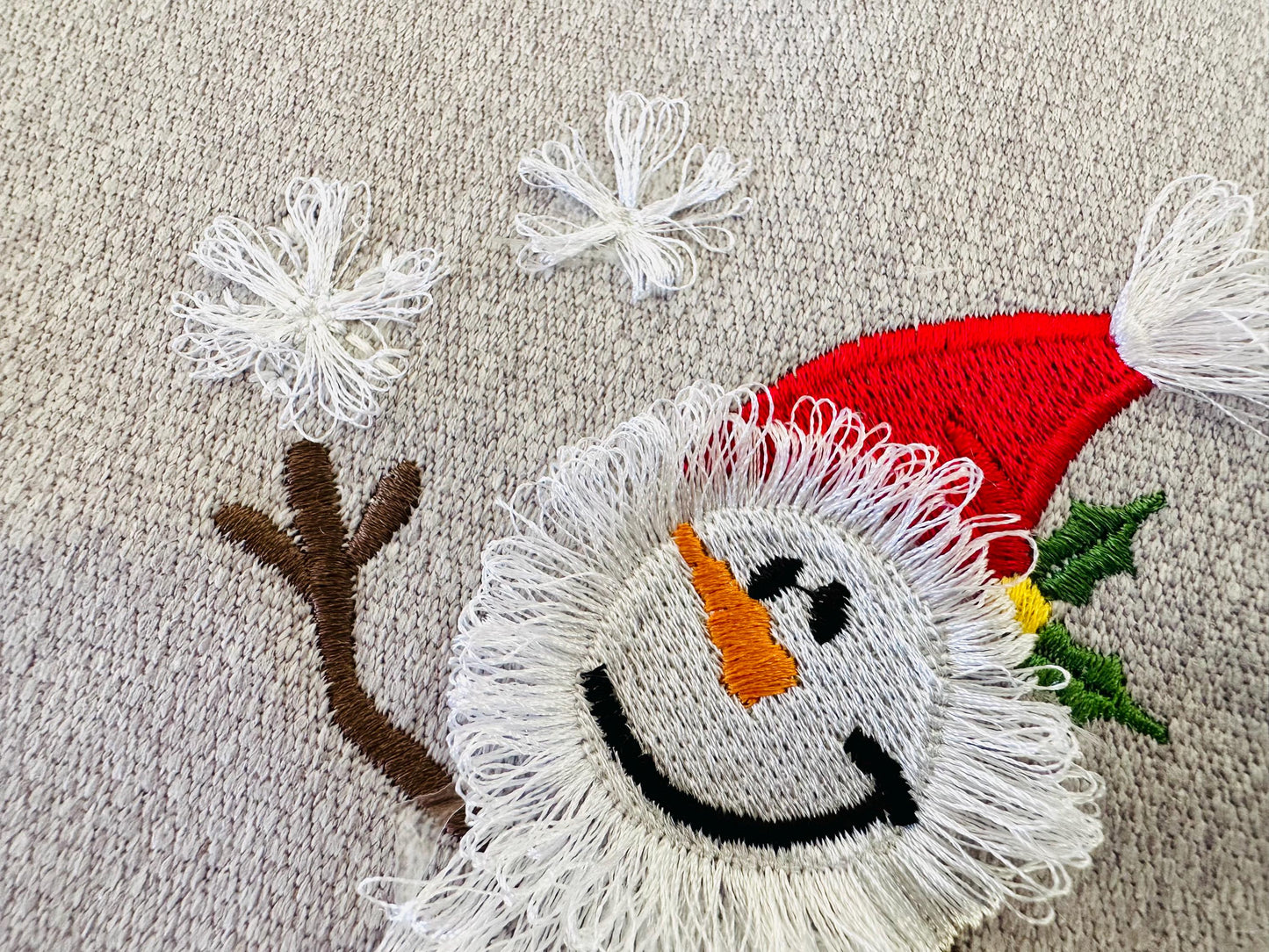 Fringed Fluffy Snowman Machine Embroidery Designs Fringe in the Hoop Fur Chenille Christmas Santa Helper Kids Outfit Sweatshirt Embroidery - Etsy