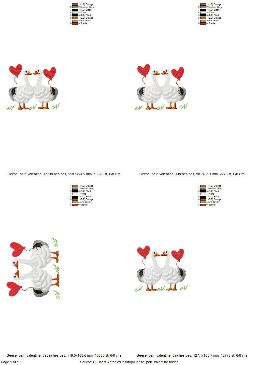 Valentine Geese Fluffy Fringed Goose Duck Fur Chenille Farm Bird Machine Embroidery Designs Fringe in the Hoop Awesome Heart Balloon Couple - Etsy