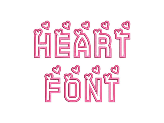 Heart Monogram Applique Font SET of 2 types machine embroidery designs Valentine alphabet Hearts letters