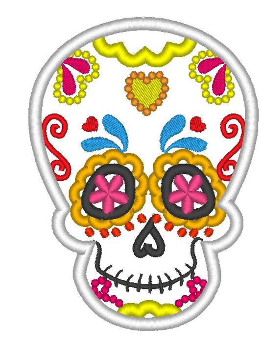 Day of the Dead Sugar Skull Set of 3 types Calavera Skull applique machine embroidery designs