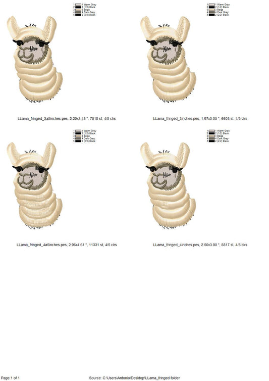 Cute Fringed Fluffy Llama Alpaca Kids Baby Fur Chenille Fringe Machine Embroidery Designs Assorted Sizes 3 up to 4.5 Inch Little Farm Animal - Etsy