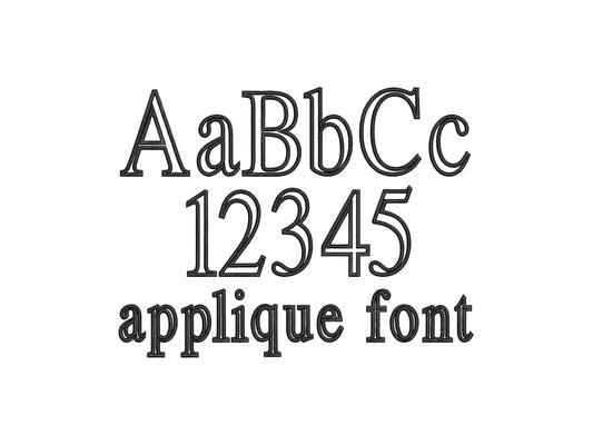 Monogram Applique Font bold alphabet new Roman style machine embroidery designs letters and numbers many sizes