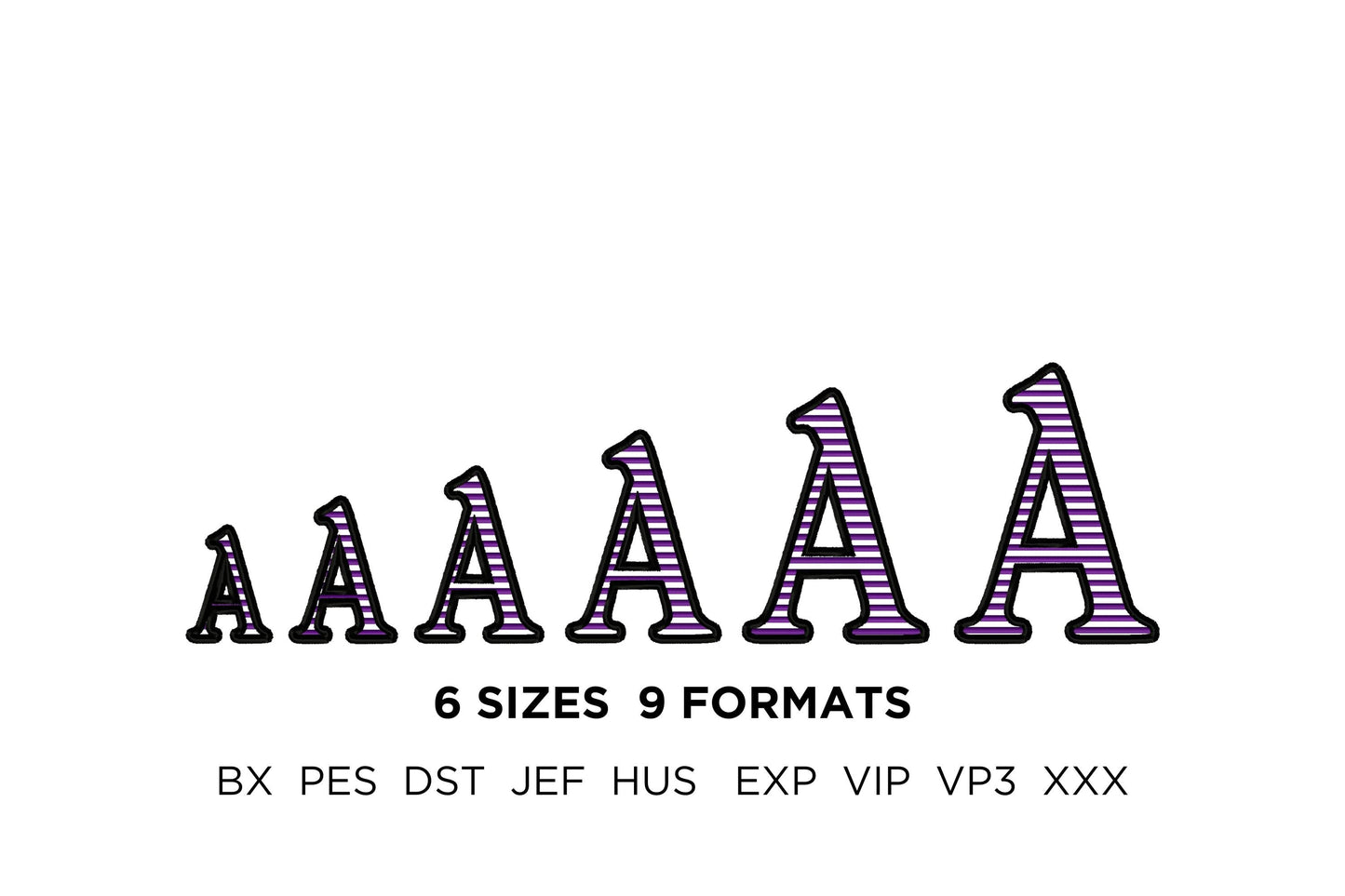 Awesome Striped Monogram lined stripes embroidery FONT Classic Stitch alphabet letters machine embroidery designs sizes 1.6 up to 3.7 inch - image 5