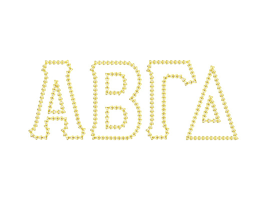 Greek Tall FONT Applique chain stitch outline Greek alphabet sororities monogram machine embroidery designs many sizes 2.6 up to 7 inch BX - image 2