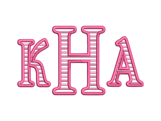 Awesome Striped Monogram lined stripes embroidery FONT Classic Stitch alphabet letters machine embroidery designs sizes 1.6 up to 3.7 inch - image 2