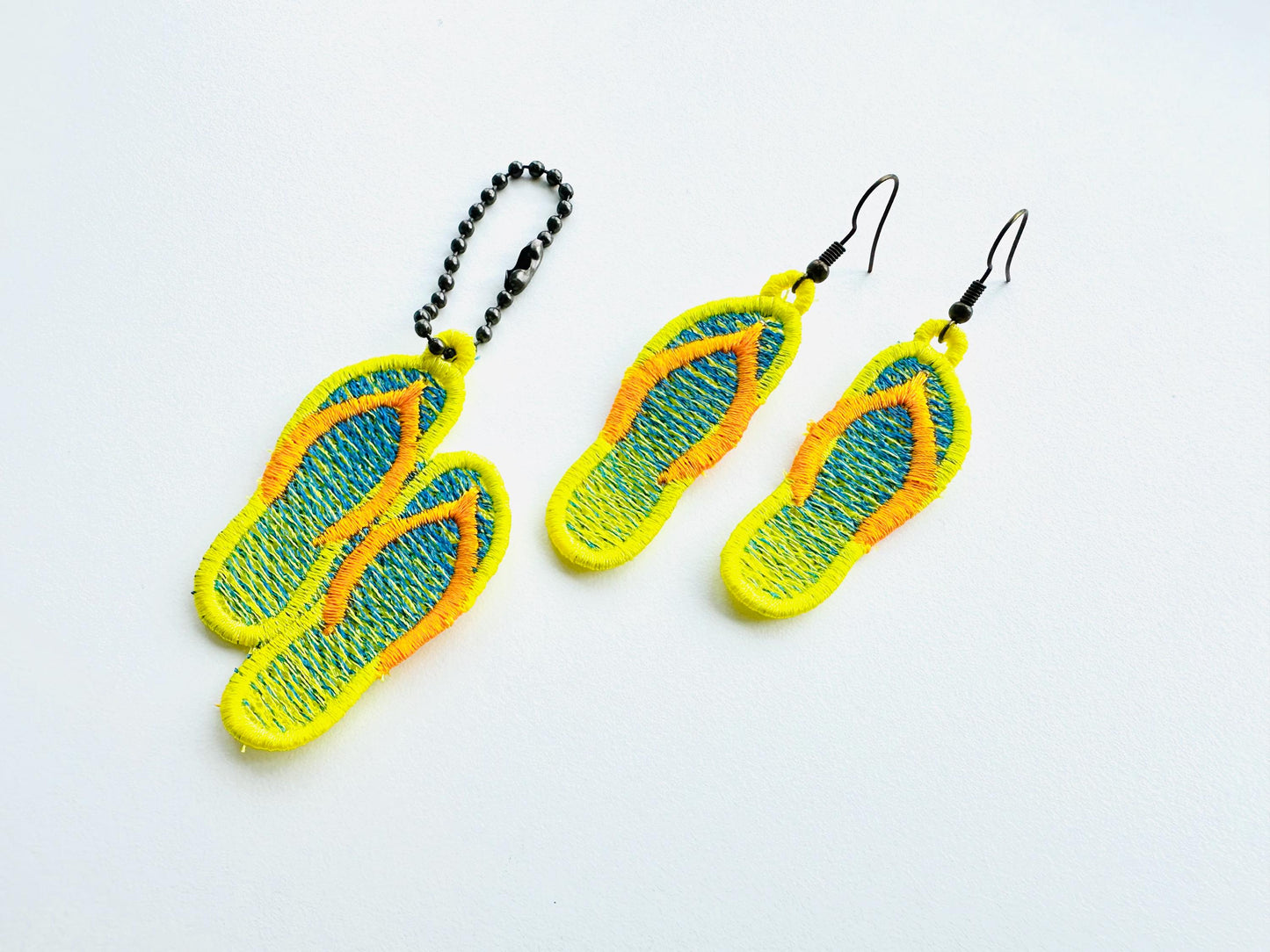 Gradient Ombre effect Flip Flops earrings charm FSL freestanding lace machine embroidery designs flip flop beach shoes girls summer design