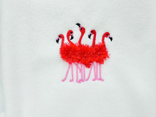Mini Fringed Fluffy 5 Flamingos Flock of 5 Flamingo Bird Machine Embroidery Designs Small Sizes for Hoop 4x4 5x7 Fringe Fur Chenille Design - Etsy
