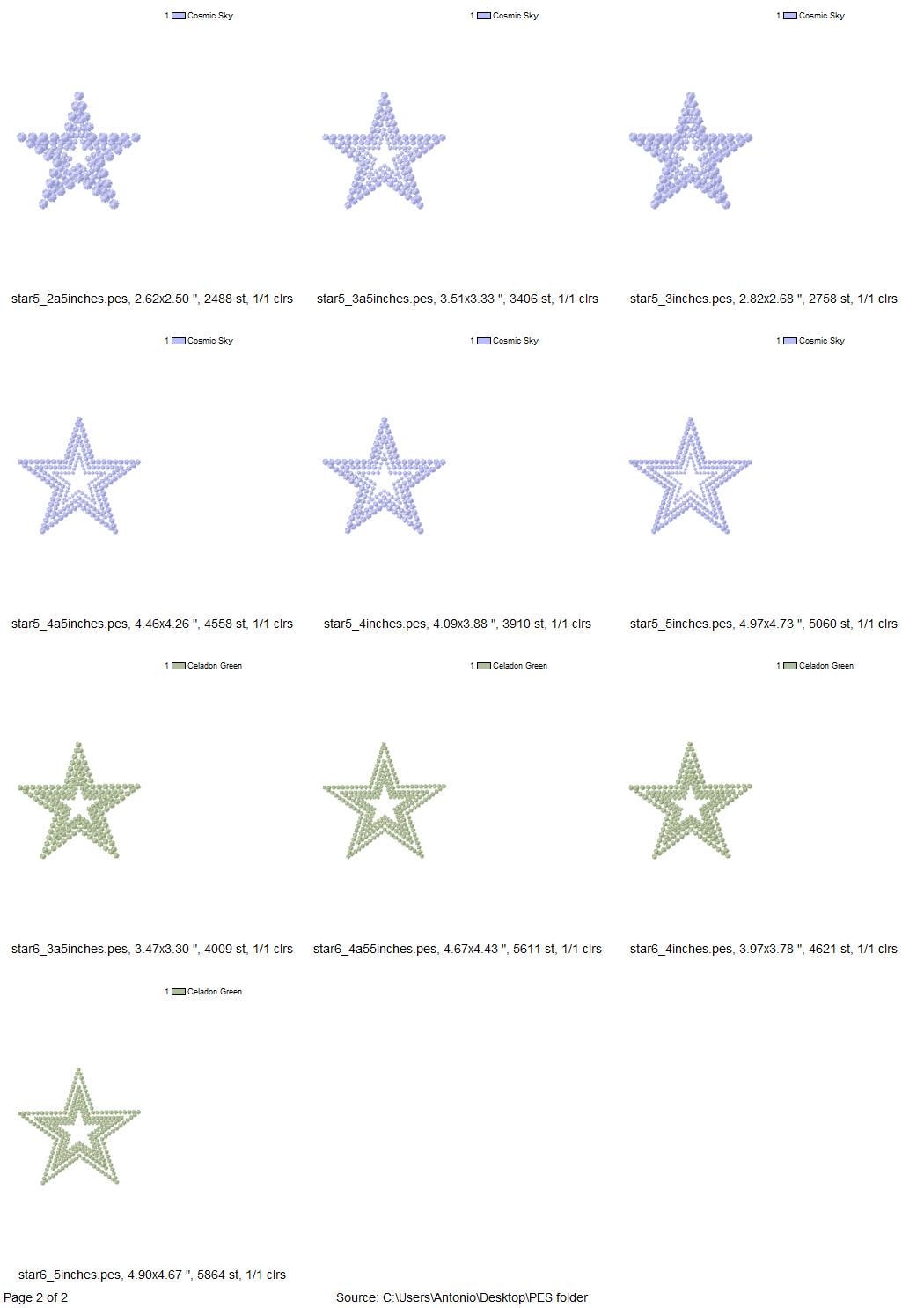 Stars pearl stitch outline Star SET of 6 types machine embroidery designs many sizes combine and stitch kids baby design
