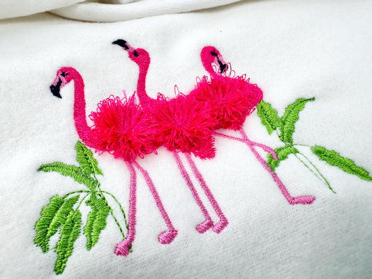 Mini Fringed Fluffy Flamingo Trio 3 Flamingo Bird Machine Embroidery Designs Small Sizes for Hoop 4x4 and 5x7 Fringe Fur Chenille Design - Etsy