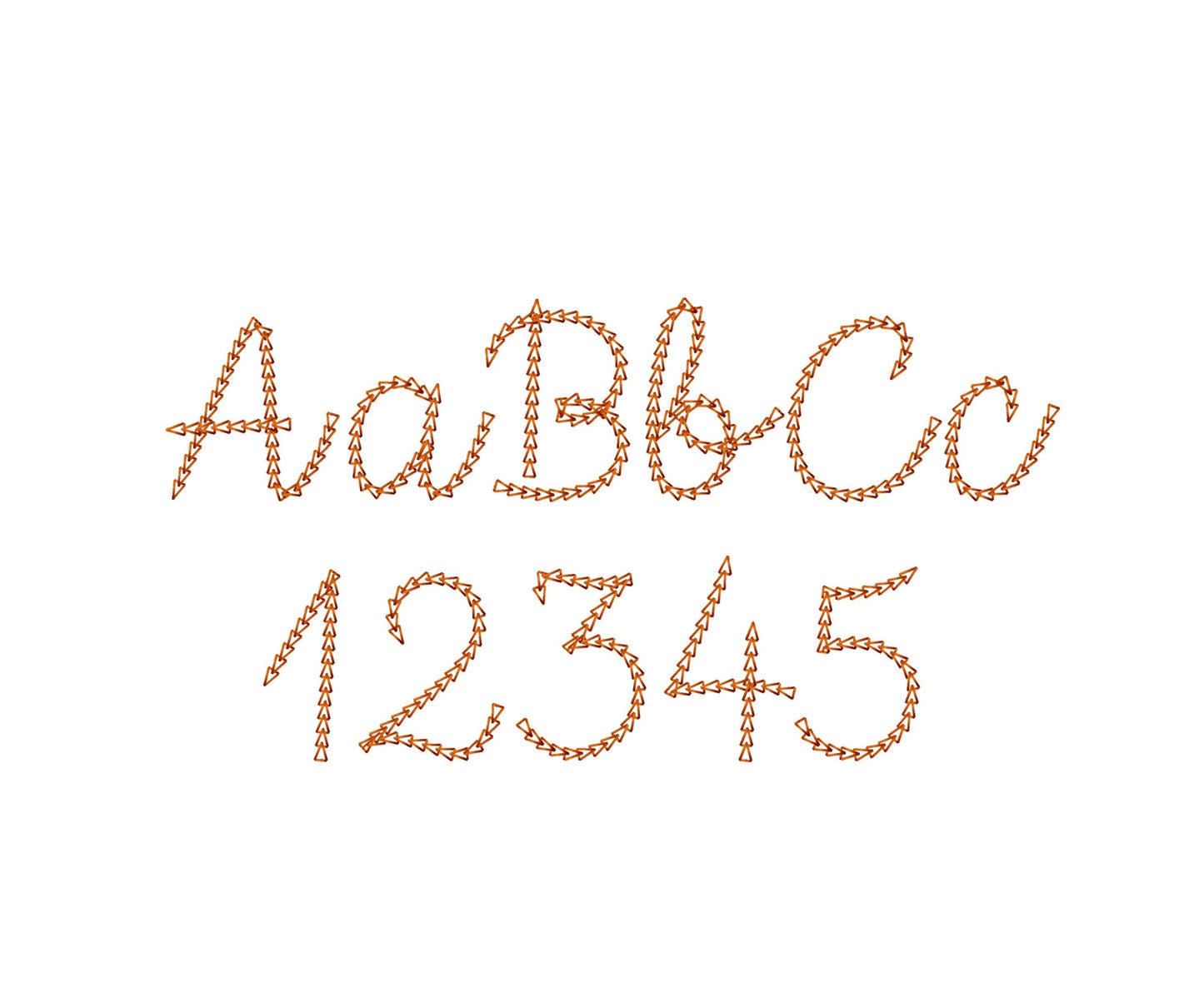 Quick light stitch Chain FONT machine embroidery designs handwritten script Font alphabet letters Monogram assorted sizes 1 up to 3.2 in, BX - image 6