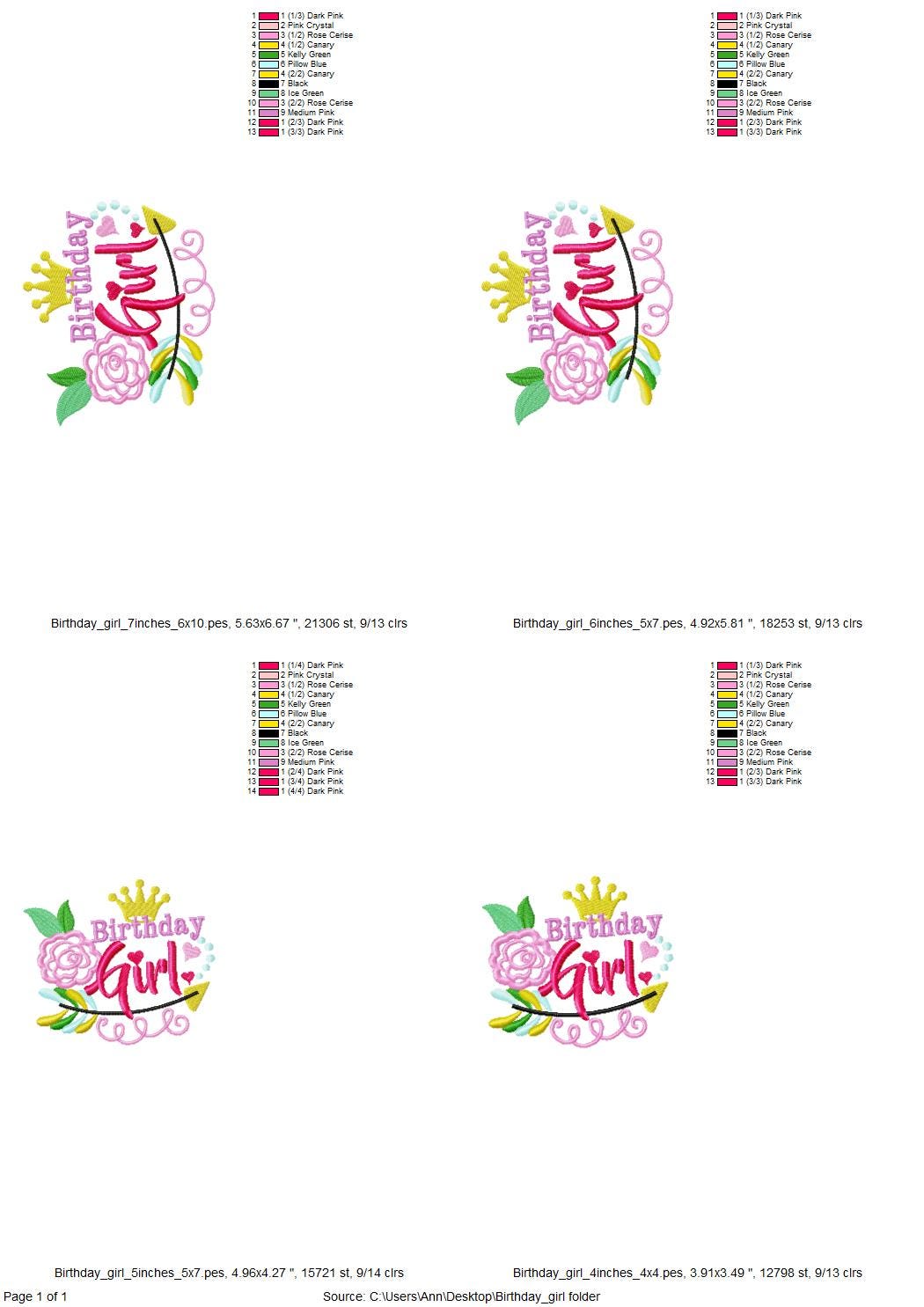 Birthday Girl Applique - image 4