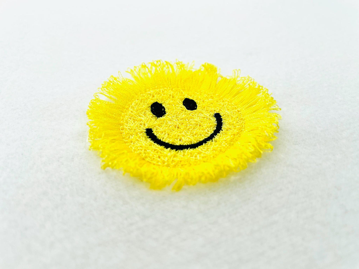 Small Fringed Happy Face, with Chenille effect fuzzy happy face fringe in the hoop ITH machine embroidery designs sweatshirt cozy vibes - image 5