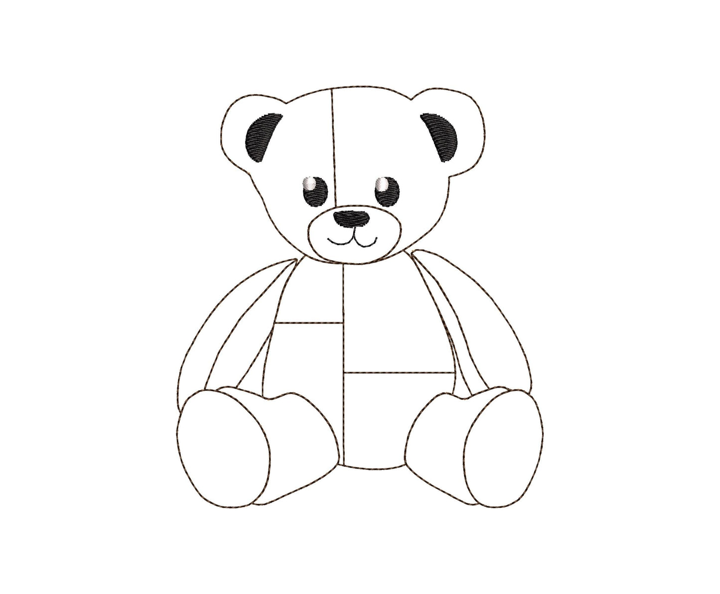 Cute little Patchwork Teddy Bear Applique machine embroidery designs baby kids girls boys soft Teddy design many sizes 4.5 up to 8 inches - image 9