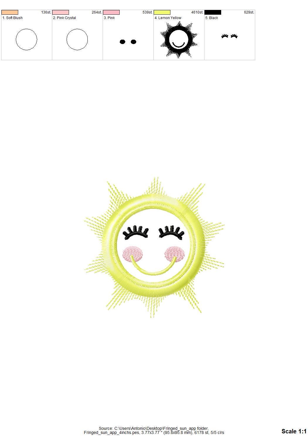 Fringed Sun Applique