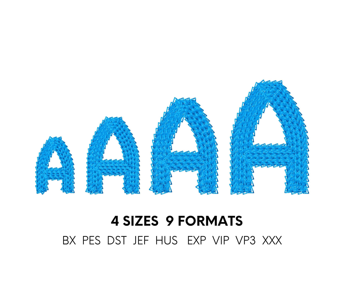 Light Fill Chain Block Font hand stitch effect machine embroidery designs alphabet letters numbers monogram mini sizes 1.2 up to 2.3 inch BX - image 8