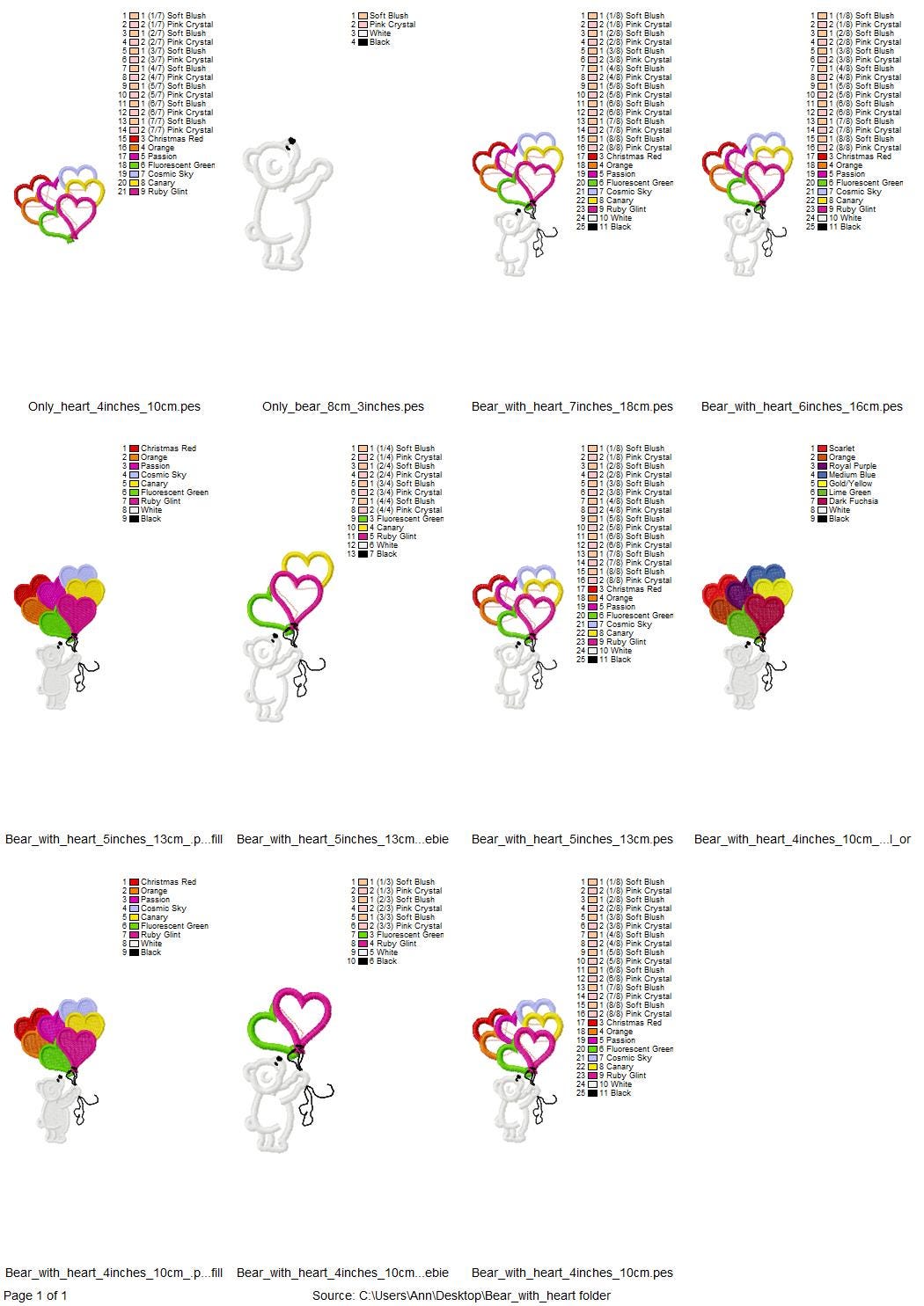 Teddy Bear with Heart Balloon Applique - image 8