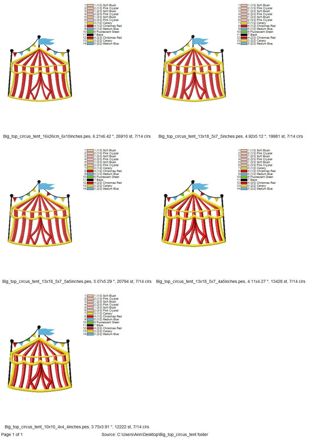 Top Circus Tent Applique - image 7