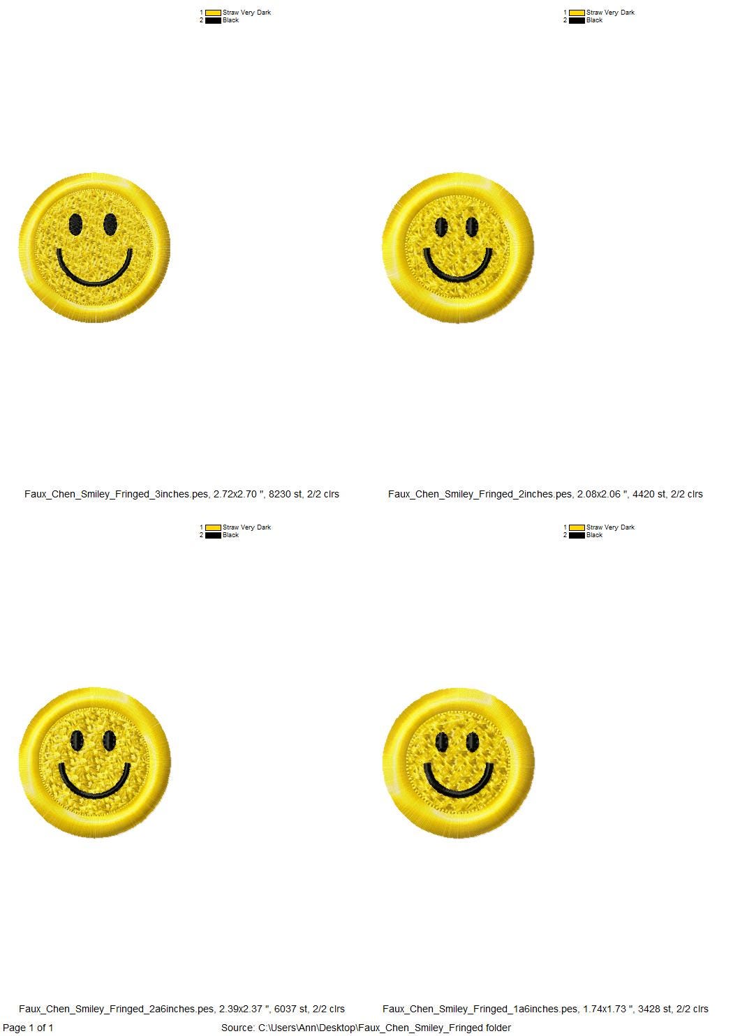 Small Fringed Happy Face, with Chenille effect fuzzy happy face fringe in the hoop ITH machine embroidery designs sweatshirt cozy vibes - image 4