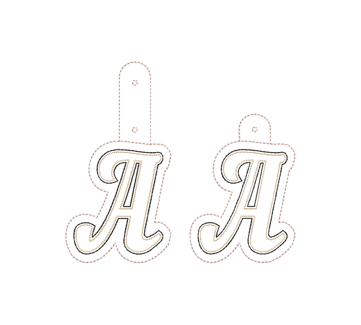 Puffy foam Key Fob snap tab and Eyelet Puff Monogram alphabet A-Z keychain simply in the hoop ITH gift idea machine embroidery designs - image 8