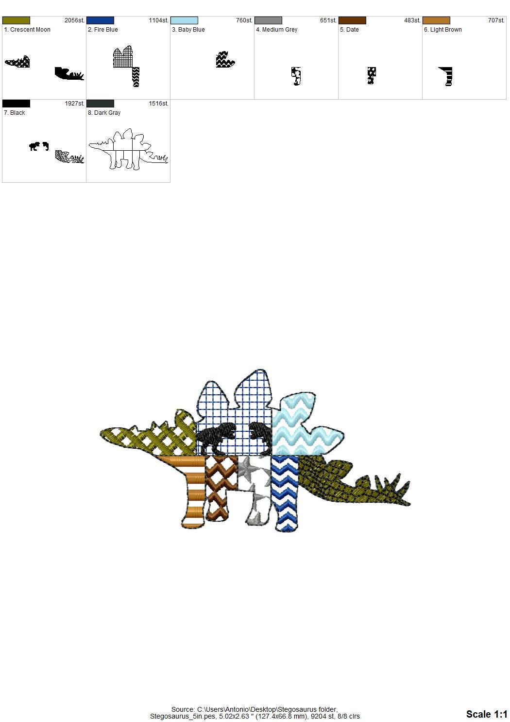 Patchwork Stegosaurus Dinosaur