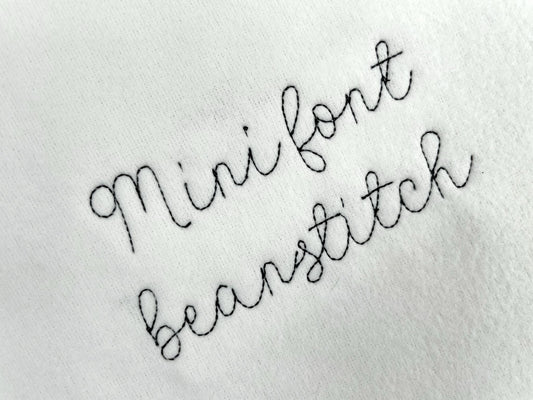 Bean Stitch Handwritten FONT quick light stitch script alphabet Monogram machine embroidery designs mini sizes 0.6 up to 1.8 inch, BX - image 2
