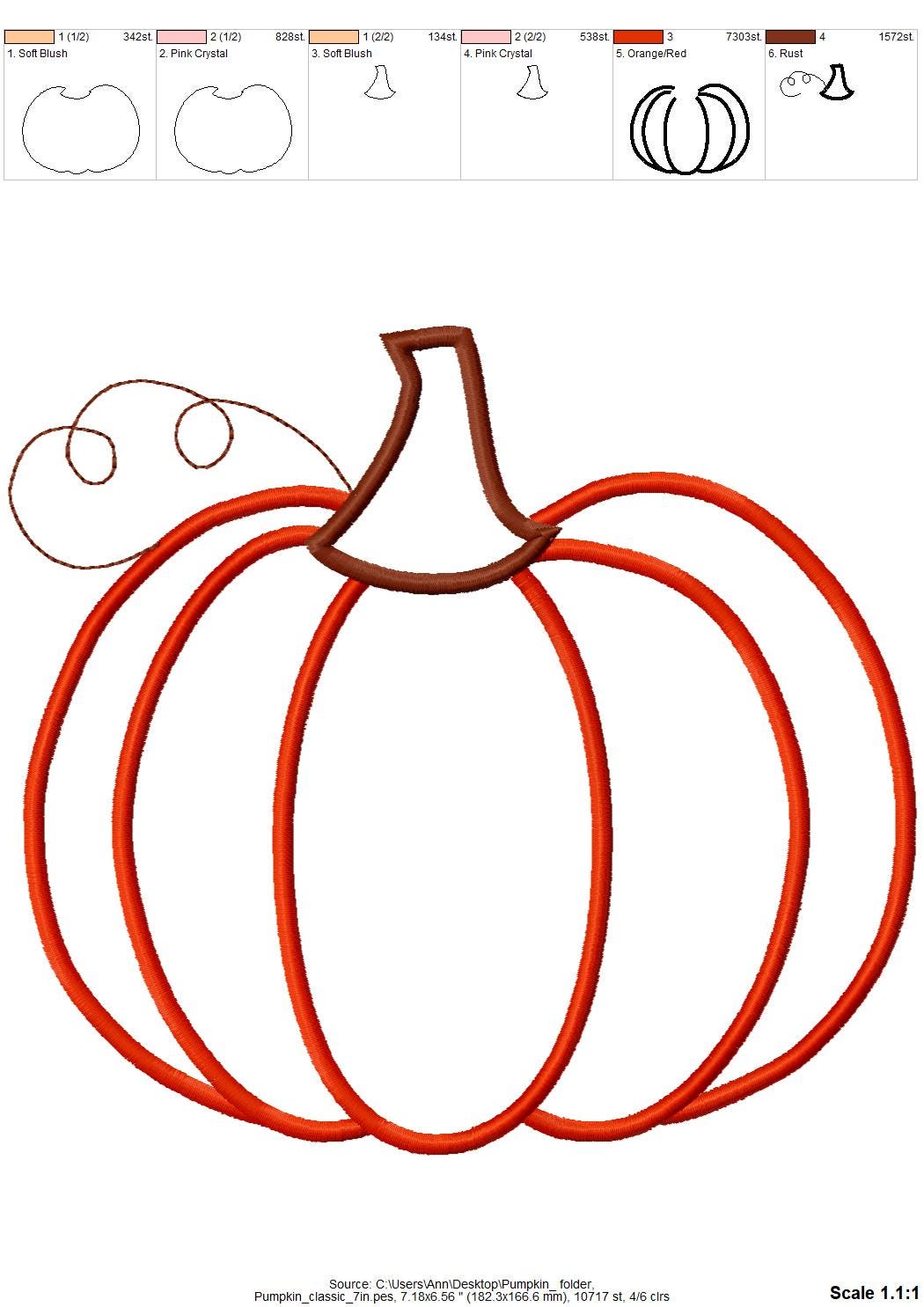Classic Fall Pumpkin Applique - image 6