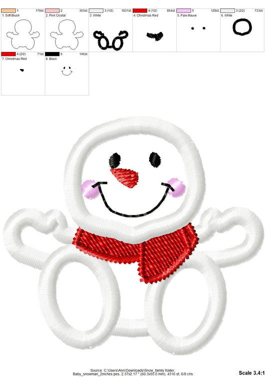 Christmas Snowman Family and Mini Font - image 2