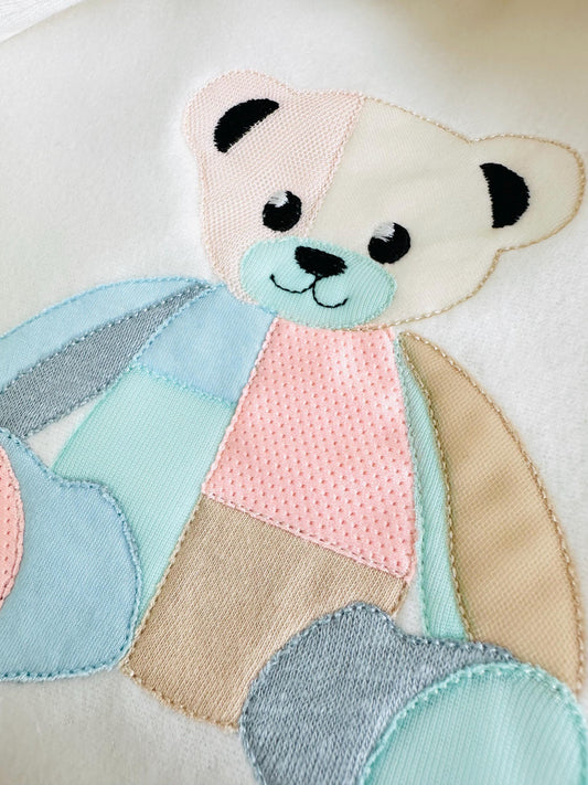 Cute little Patchwork Teddy Bear Applique machine embroidery designs baby kids girls boys soft Teddy design many sizes 4.5 up to 8 inches - image 2