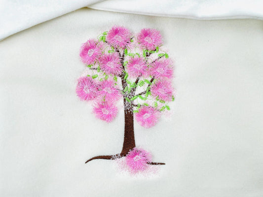 Fringed Blossom Tree Cherry Sakura Apple Tree Flowered Flower Fluffy Fringe floral machine embroidery designs fuzzy bloom sizes 5 up to 7 in - image 2