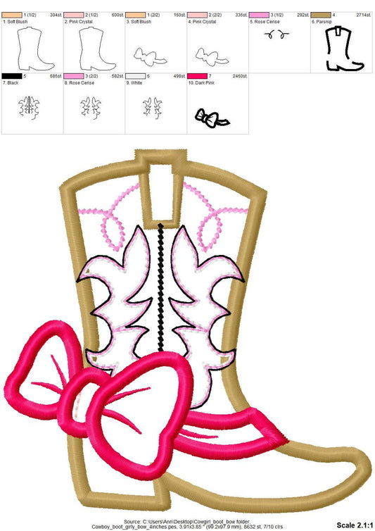Cowgirl Boots With a Bow Couture style Applique - image 2