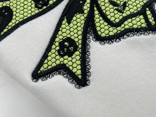 Halloween Bow Applique Lace effect Bats Spider Web Bow Ghost machine embroidery designs sizes 4 up to 8 inch kids girls scary spooky design - image 2