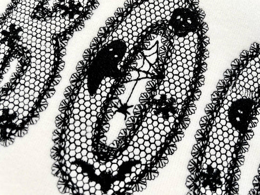 Lace Edge Halloween FONT lace patterned Floral Alphabet Monogram Peekeng Ghost Spider machine embroidery designs large sizes 3 up to 5.6 in - image 2