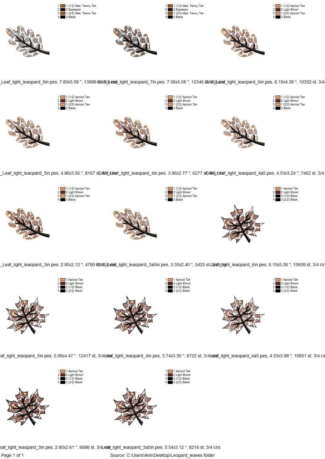 Leopard Patterned Oak Maple Leaf - image 6