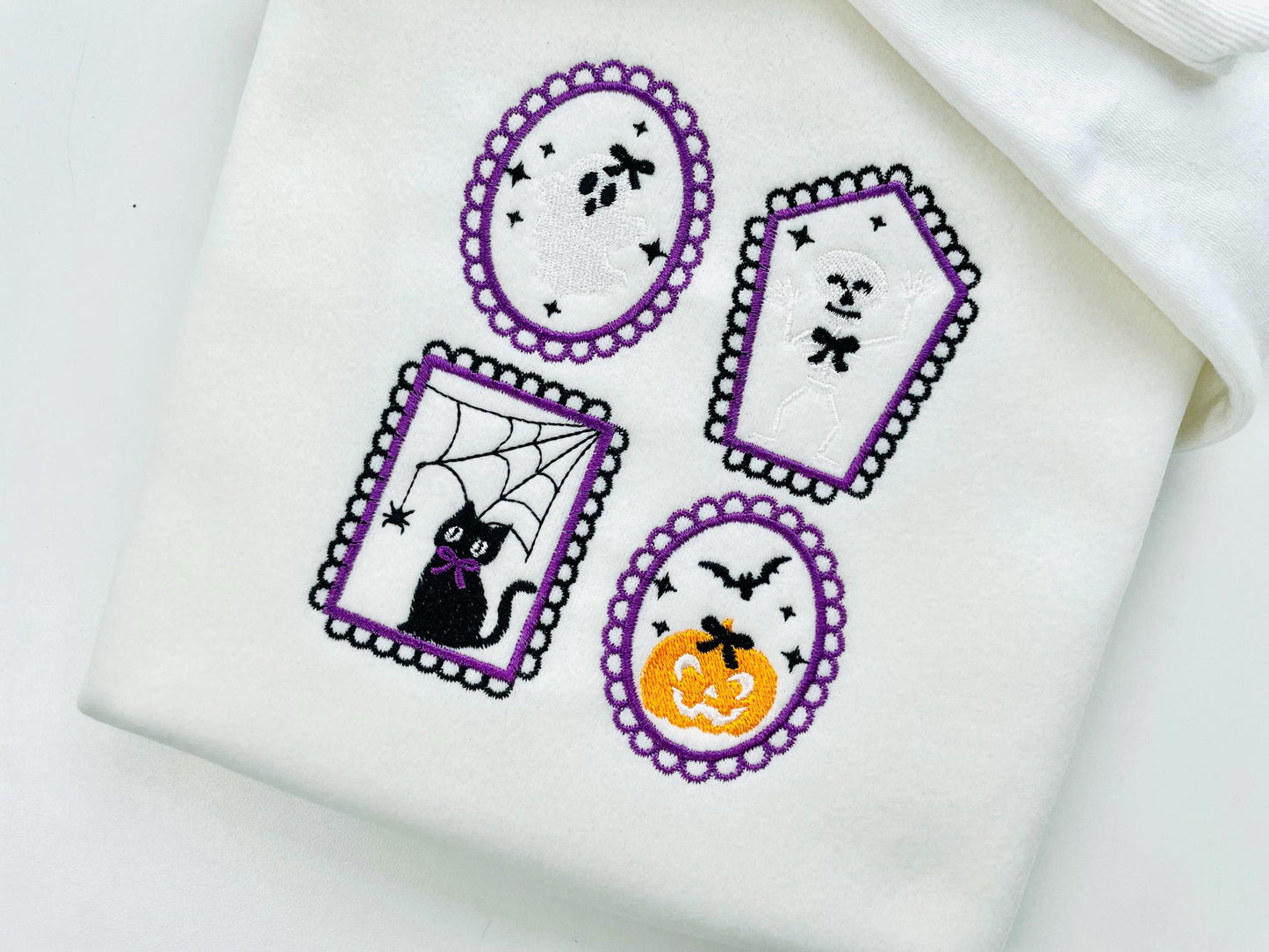 Halloween Little Ghost Baby Girl in Frame machine embroidery designs mini sizes 2 up to 4 inch kids girls scary spooky Cute Ghost design - image 7