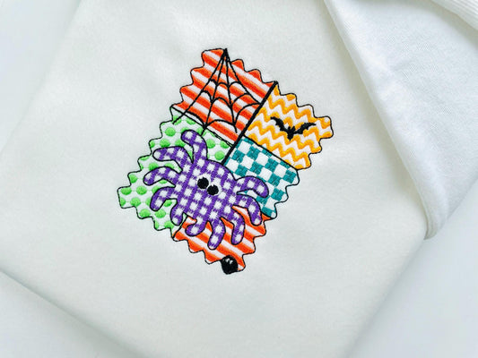 Halloween Spider patchwork patterned Spider Web Bats cute Spider kids machine embroidery designs sizes 4 up to 7 inch scary spooky design - image 2