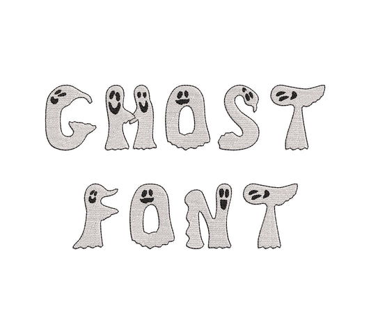 Ghost FONT fill stitch alphabet monogram cute little Ghost kids baby spooky Boo Halloween machine embroidery designs sizes 1.8 to 3 inch BX
