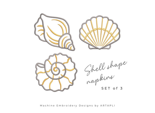 Gorgeous Shell Shape Napkin Doily Coaster 3 Different Types in Assorted Sizes ITH in the Hoop Simply Machine Embroidery Designs SET of 3 - Etsy