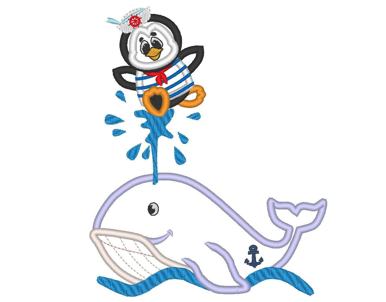 Penguin With Whale Applique - image 1