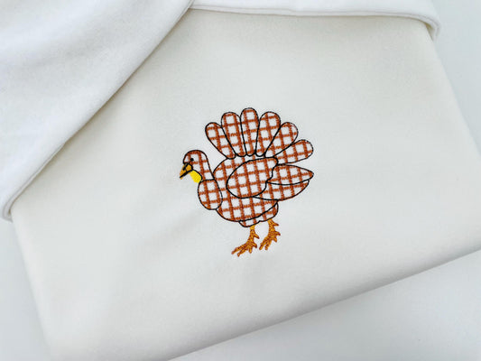 Gingham Plaid Turkey Henry buffalo checkered machine embroidery designs many sizes 4 up to 8 inch sweet home farm kitchen design