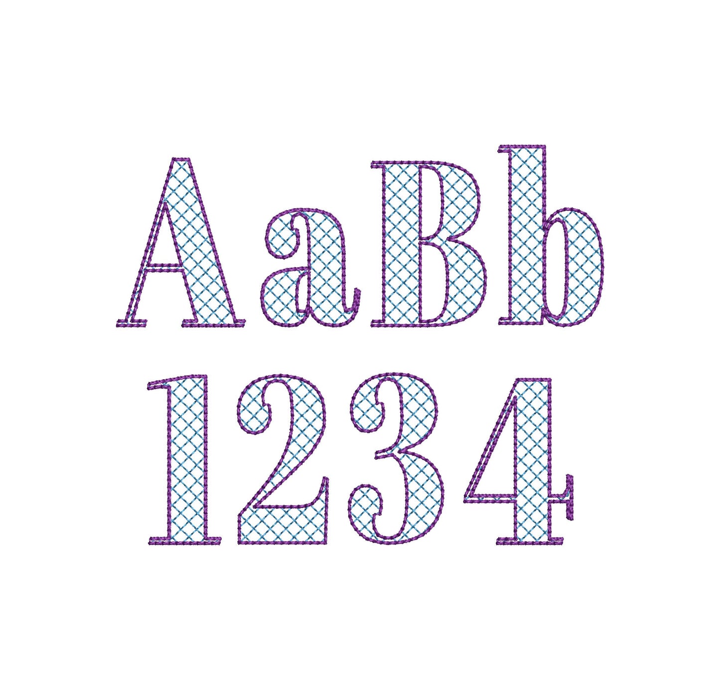 Elegant Font Kate check and outline Block style Font Alphabet Monogram machine embroidery designs many small sizes 0.9 up to 3.5 inch, BX