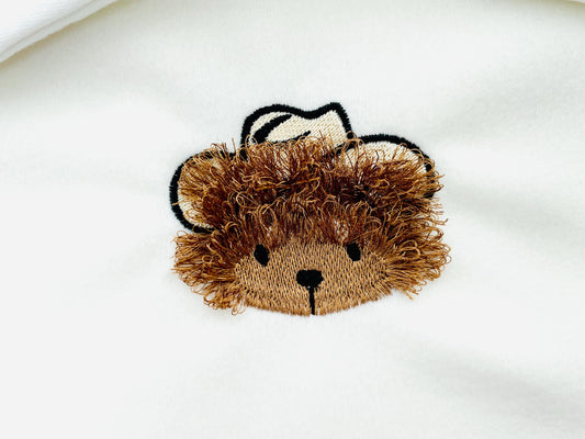 Fringed Fluffy Teddy Bear Coby With Cowboy Hat Kids Baby Fur Chenille Fringe Machine Embroidery Designs Assorted Mini Sizes 2, 2.5, and 3in - Etsy