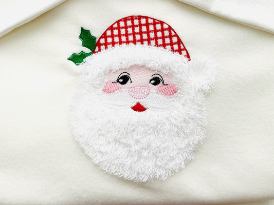 Christmas Santa Fringed Beard Machine Embroidery Designs Santa Claus Plaid Hat Fur Design Merry Christmas Theme Big Sizes 5, 5.5, and 6 Inch - Etsy