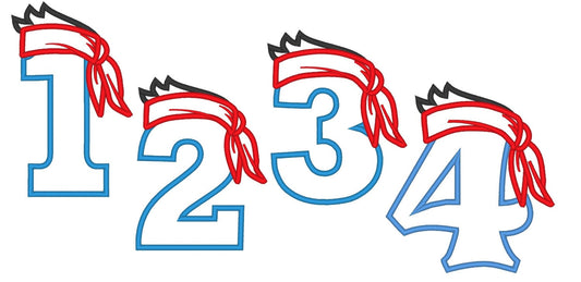 Pirate Birthday Numbers SET 1-9 machine embroidery – Instant Download | Artapli