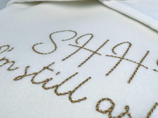 Hand stitch effect Font Willow machine embroidery designs script handwritten Alphabet Monogram kids name Font BX
