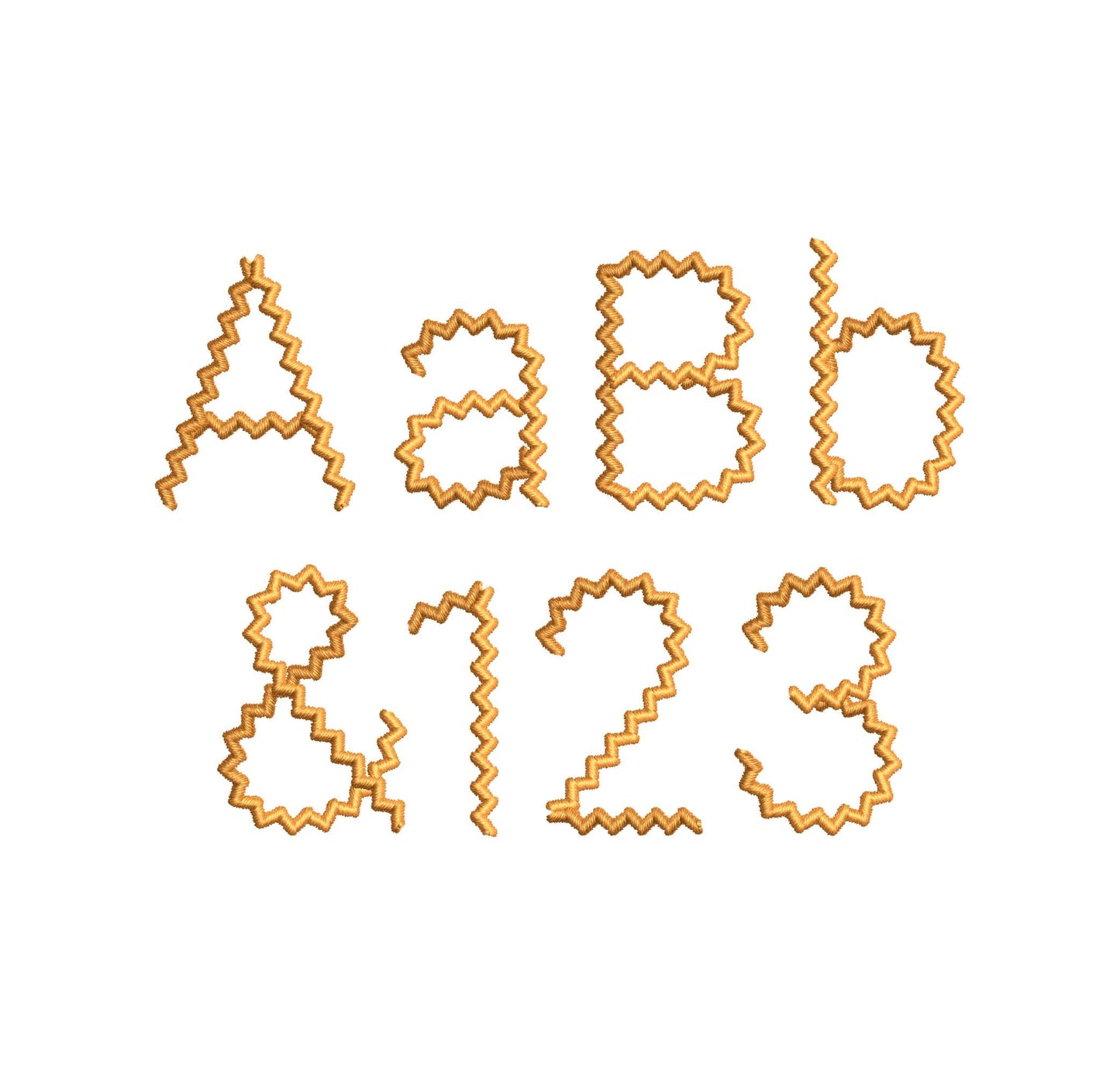 Wild and Wavy RicRac Font machine embroidery designs Block Monogram Alphabet