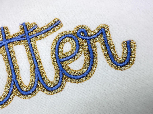 HTV vinyl satin stitch FONT glitter layer applique machine embroidery designs Alphabet Monogram awesome result