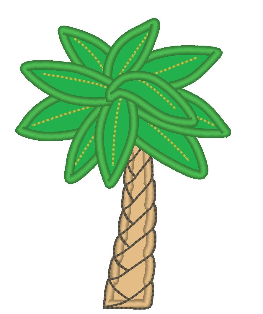 Cool Palm tree machine embroidery applique and fill stitch designs for | Artapli - image 1